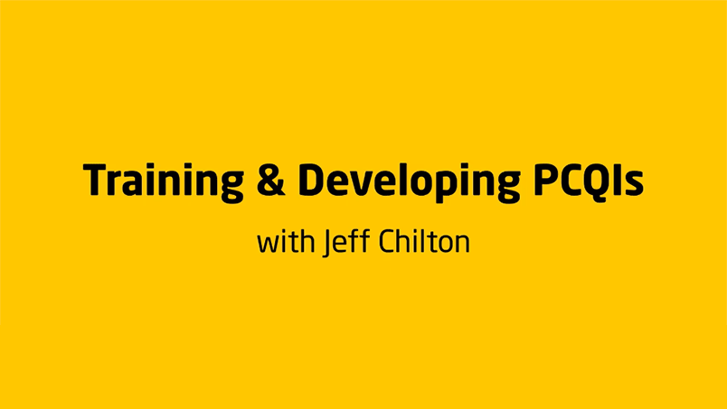 Jeff Chilton による PCQI のトレーニングと開発